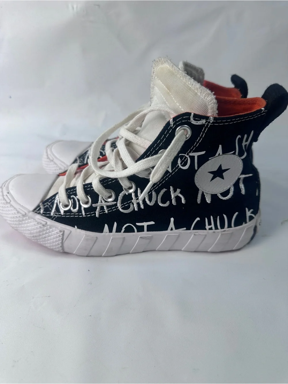 Converse Kids Black & White High-Top Sneakers with Star Patch